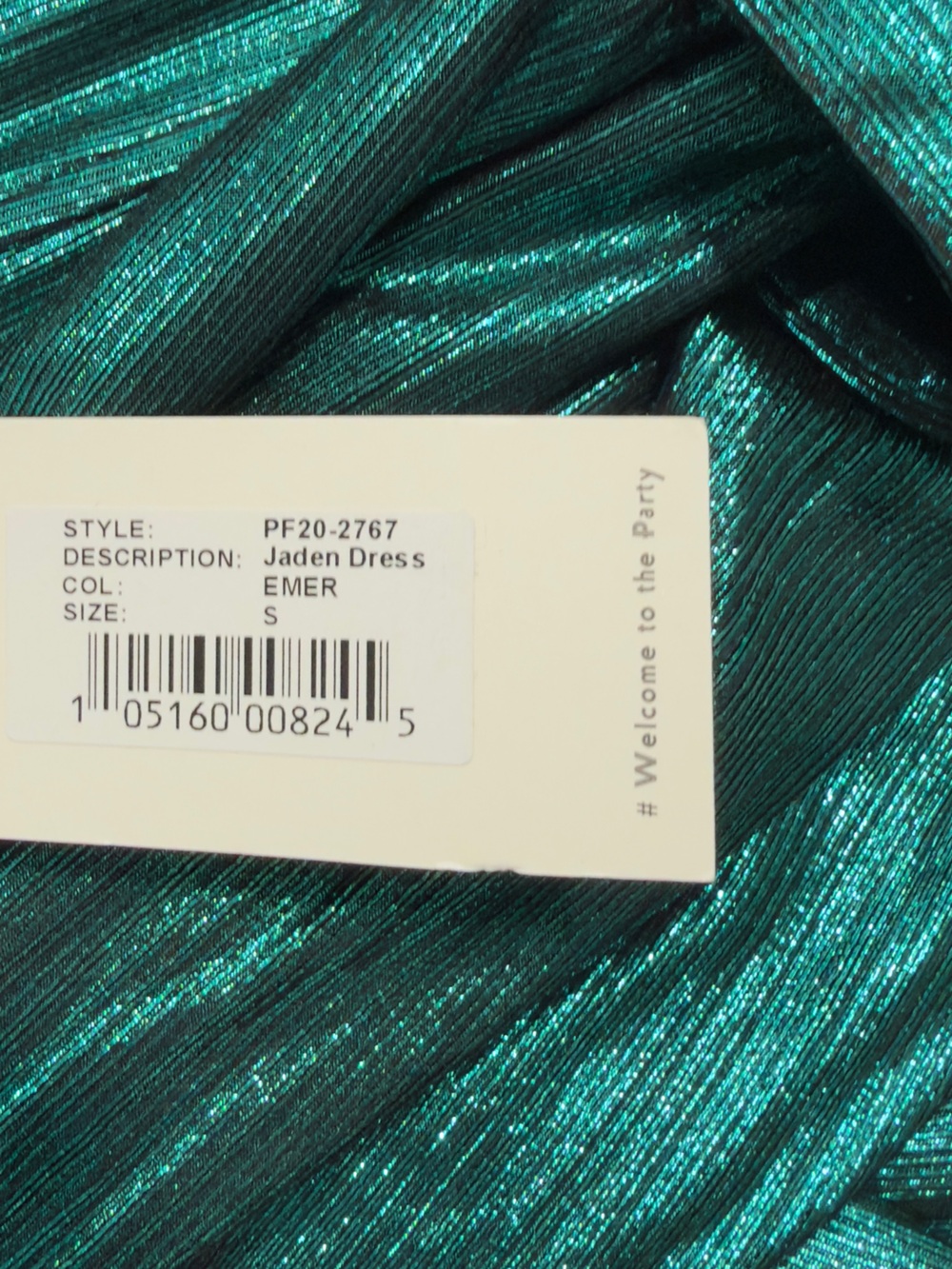 Retrofete Shimmery Emerald Strapless High-Slit Maxi Dress with Belt - Picture 11 of 15